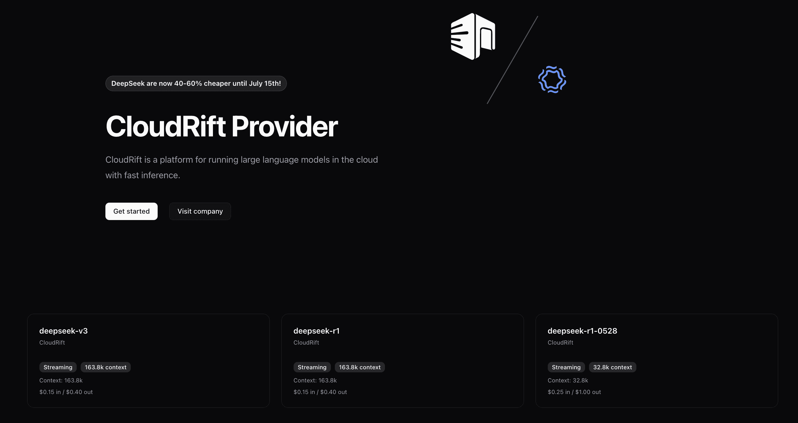 Deepseek and Mistral models added to UniterRouter with discount banner
